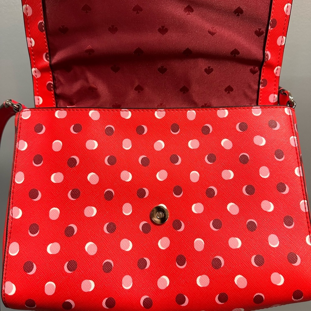 Ruby Red Kate Spade Polka Dot Crossbody - Picture 2 of 5